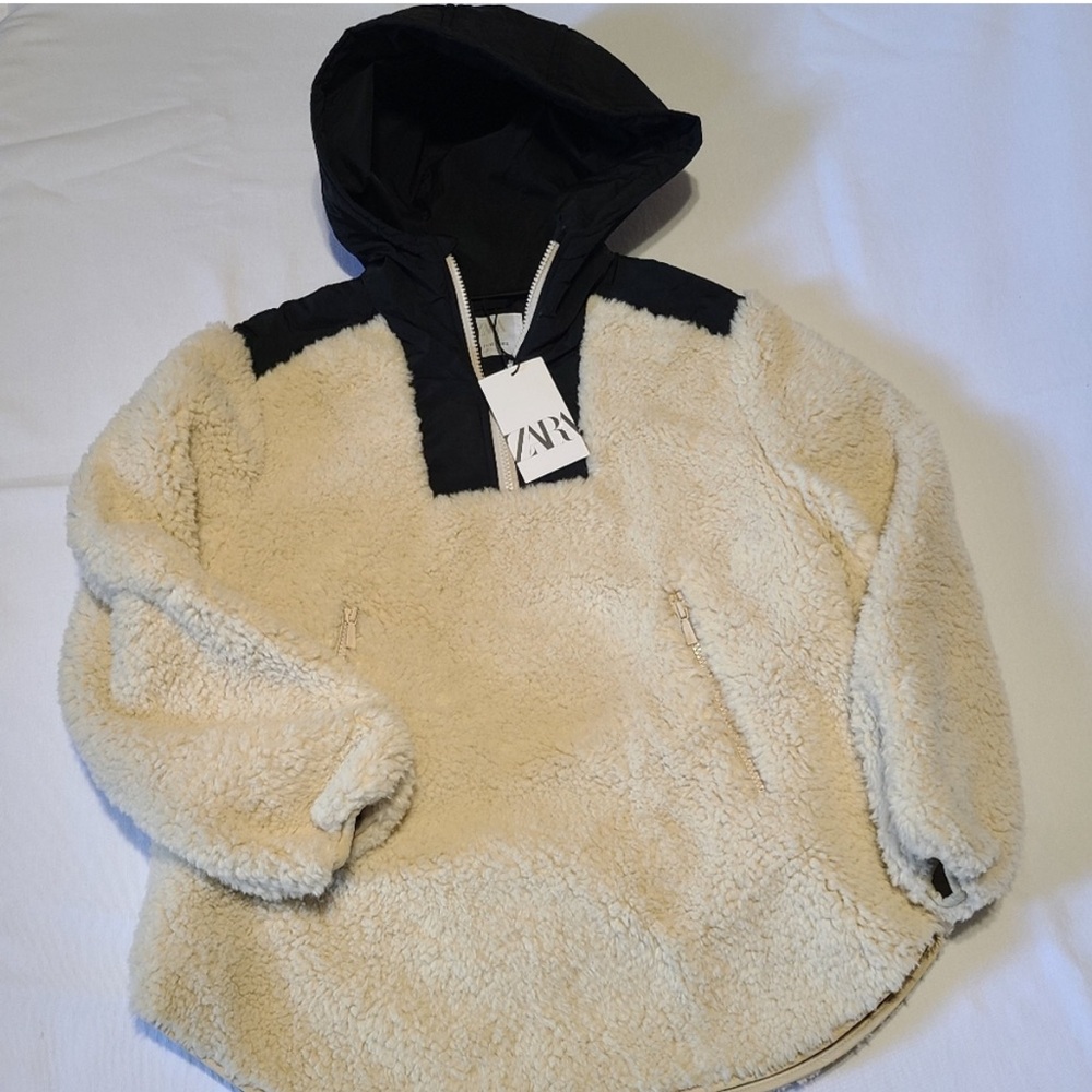 NWT Zara Kids Girl's Pullover Sherpa Jacket sz 11-12